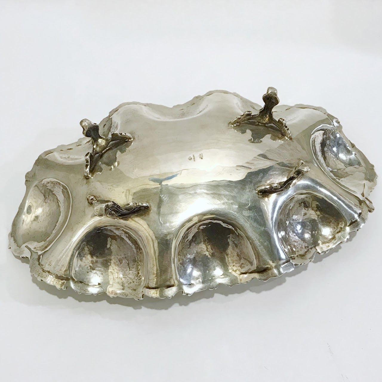 Sterling Silver Heavy Scalloped-Edge Footed Bowl