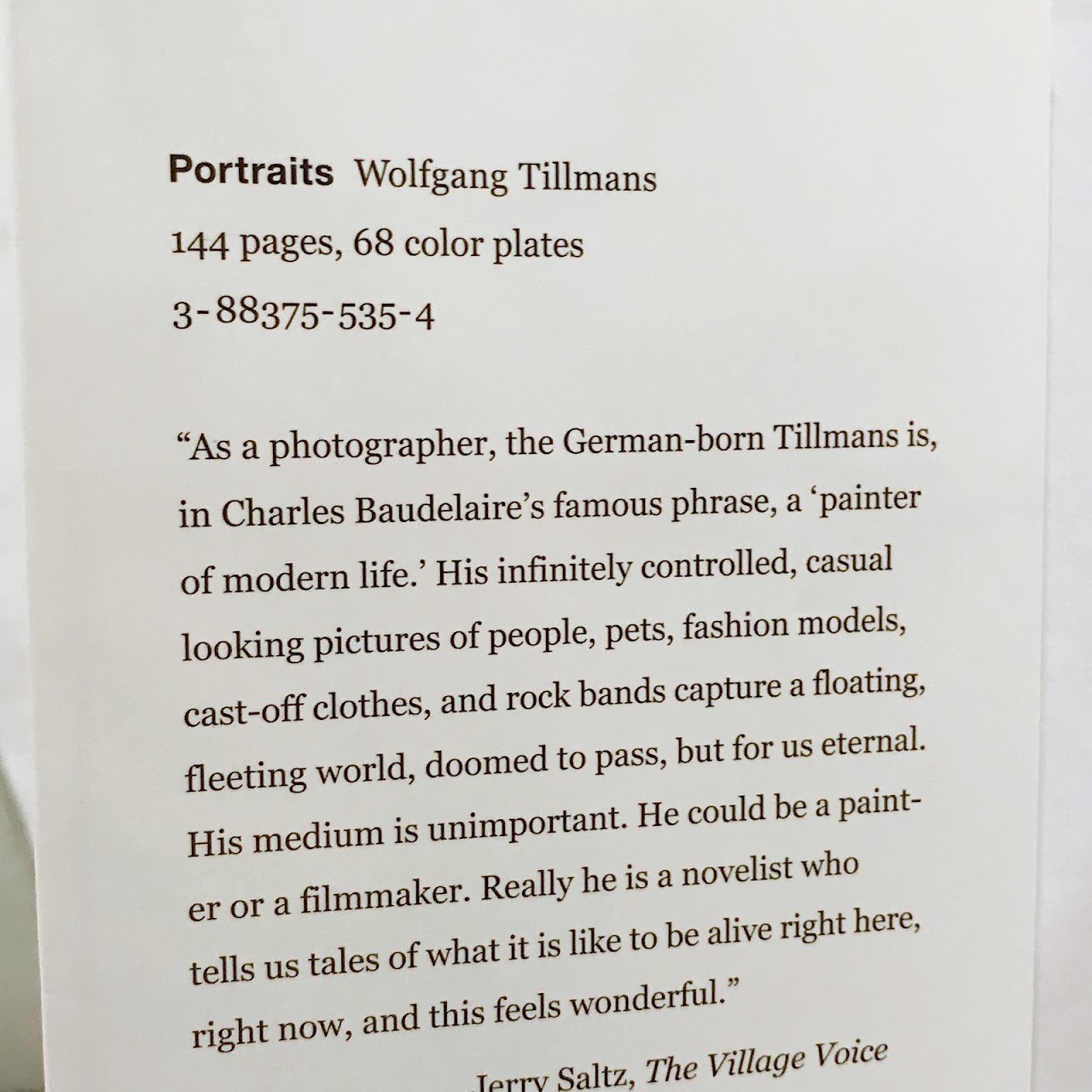 Portraits: Wolfgang Tillmans RARE Book