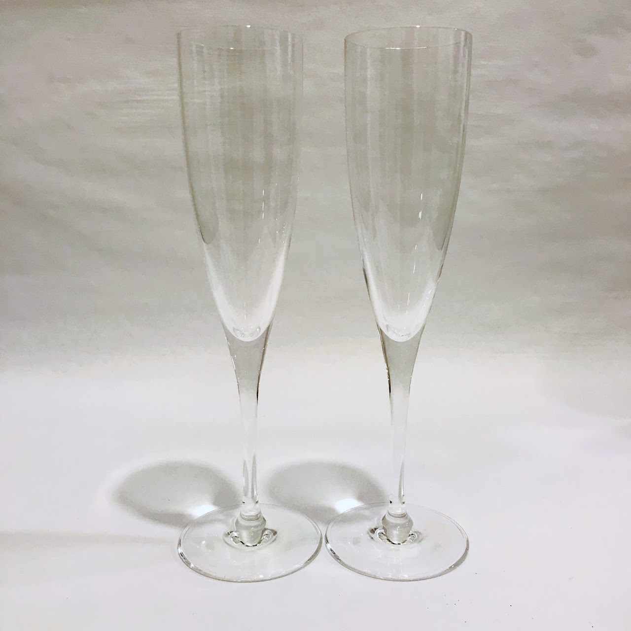 Tiffany & Co. Crystal Champagne Flute Pair