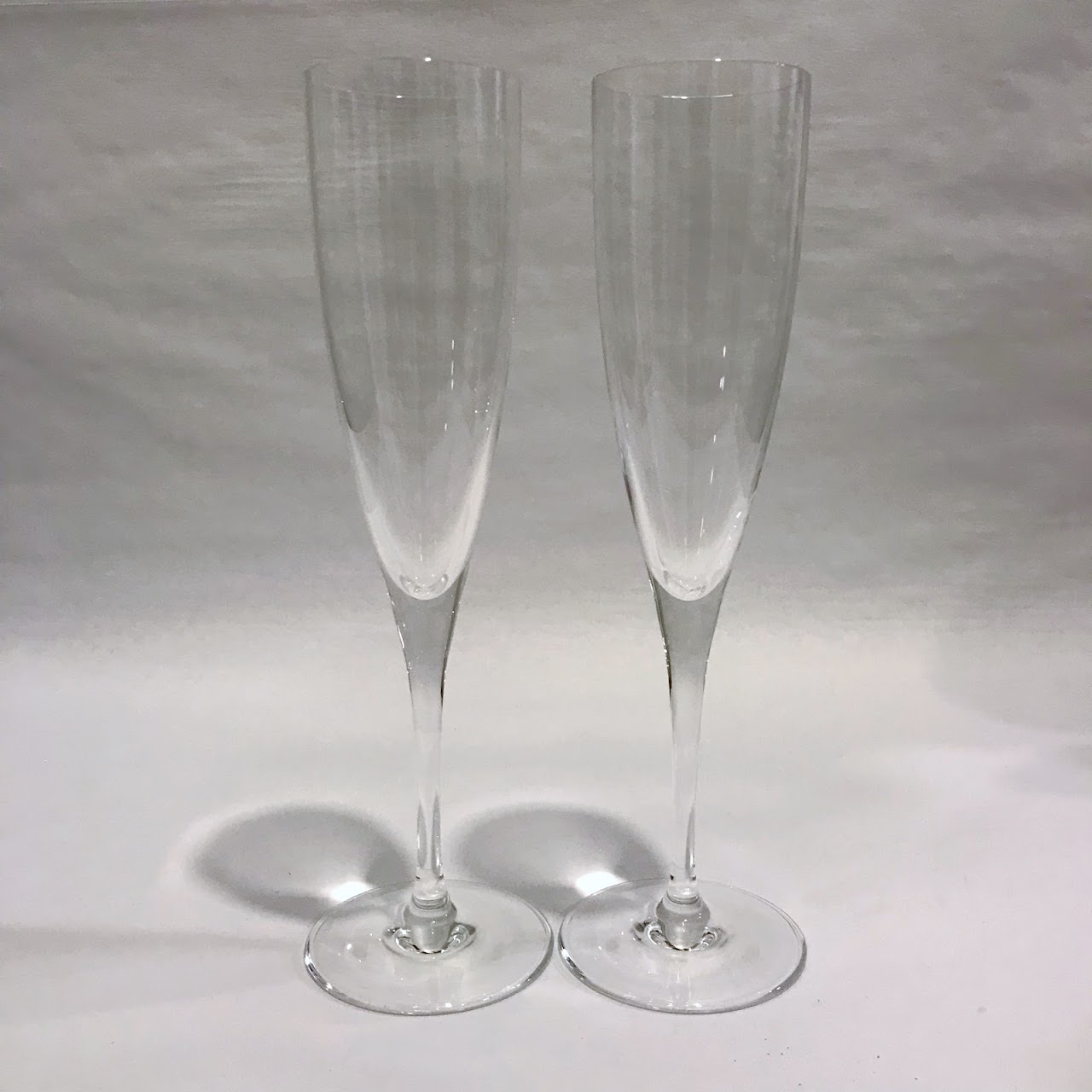 Tiffany & Co. Crystal Champagne Flute Pair