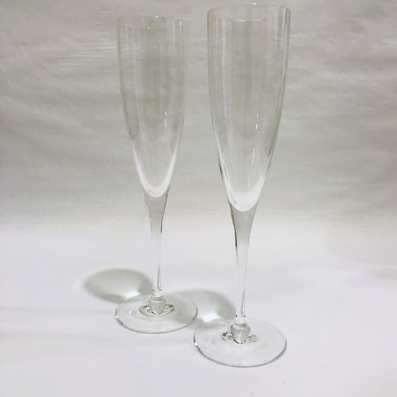 Tiffany & Co. Crystal Champagne Flute Pair