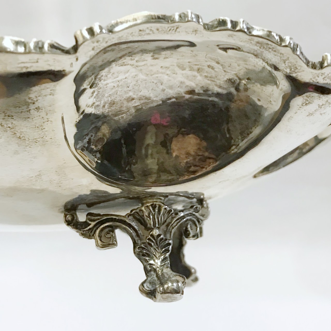 Sterling Silver Heavy Scalloped-Edge Footed Bowl