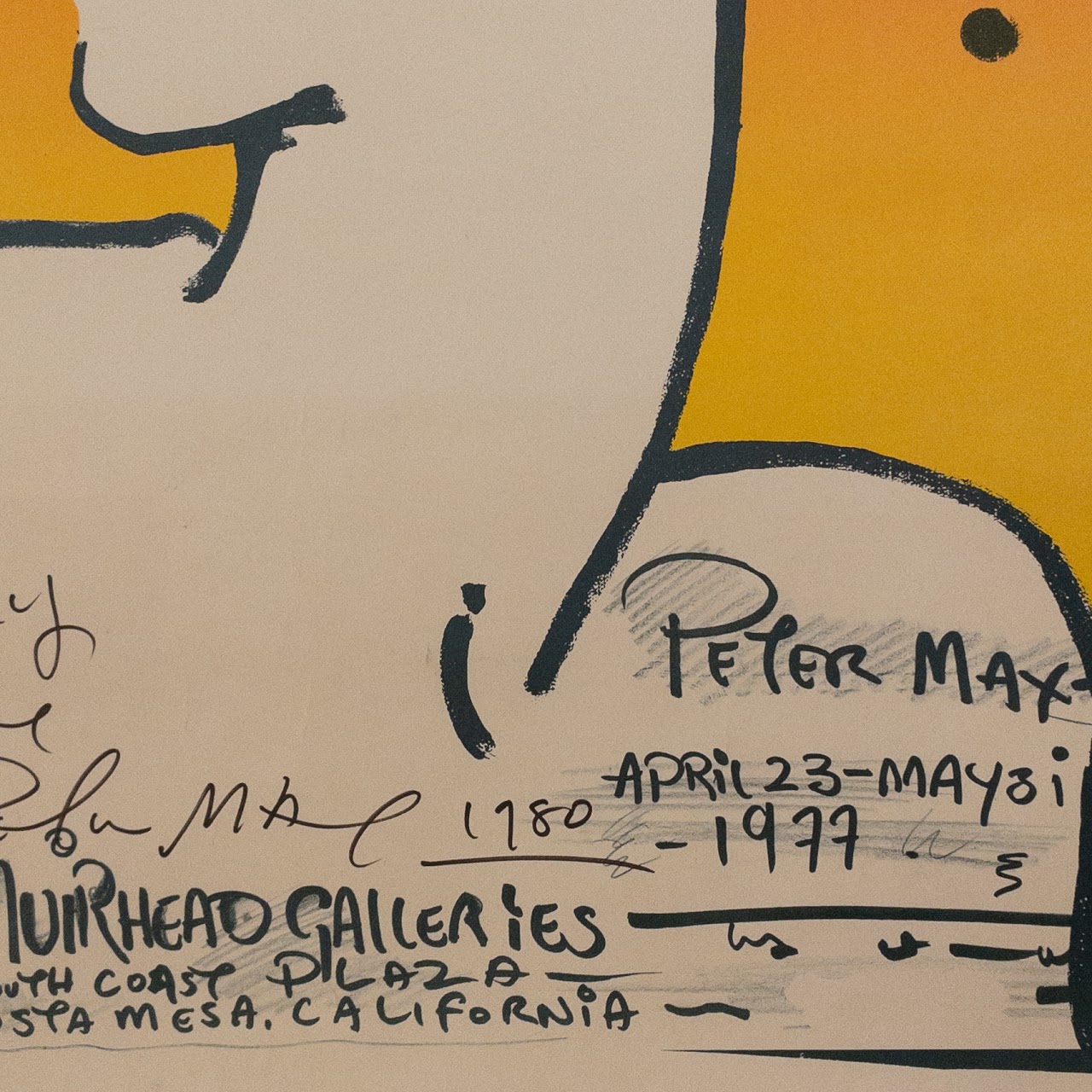 Peter Max Muirhead Galleries Show Signed Poster