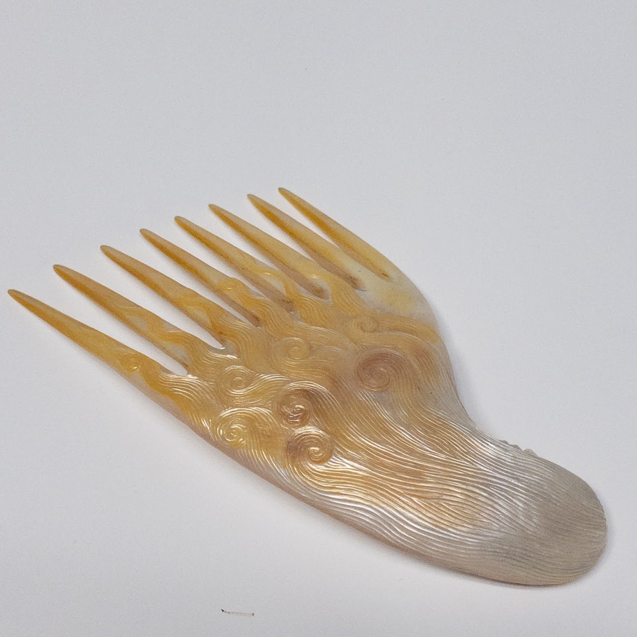 Abalone Shell Hand Carved Hair Comb