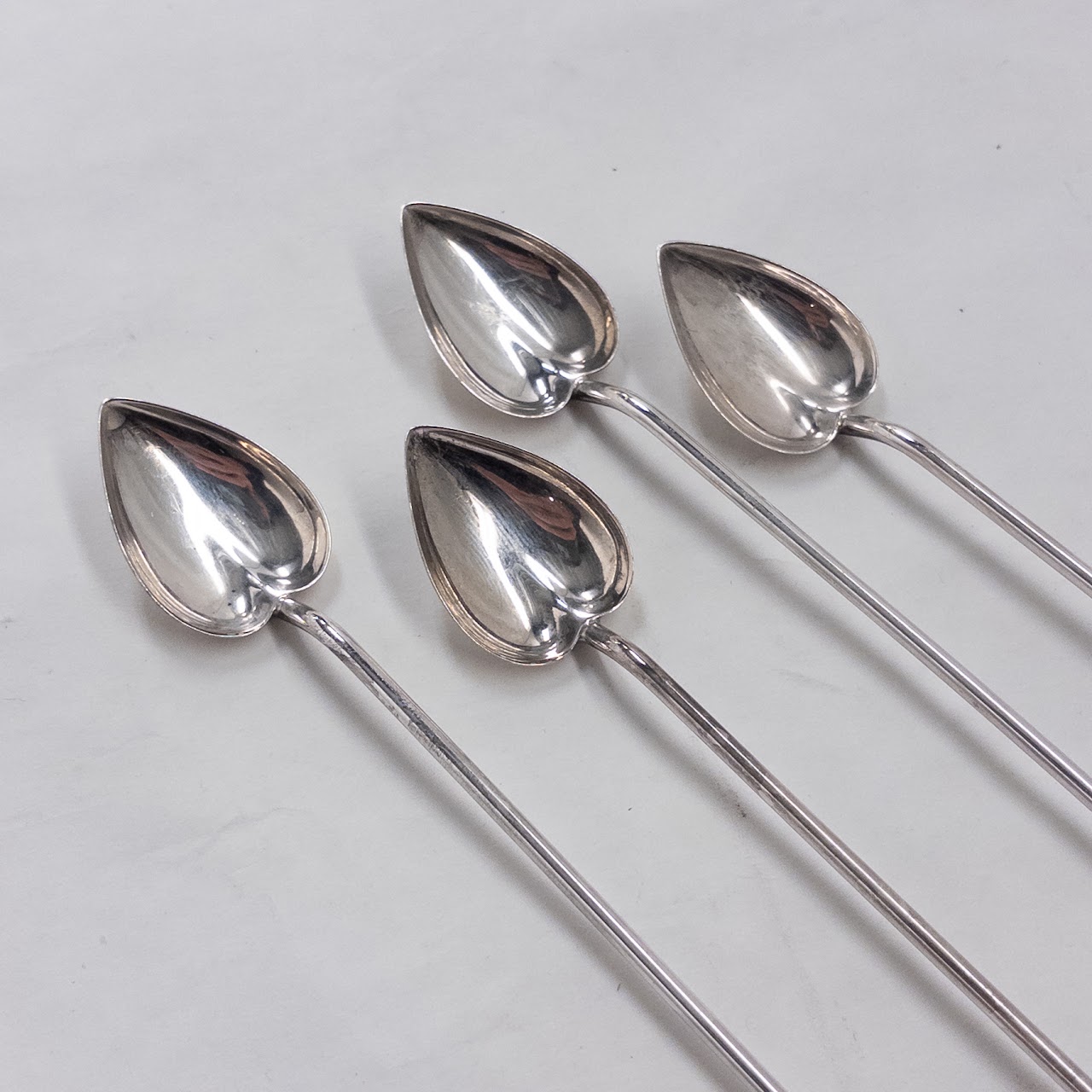 Sterling Silver Iced Tea Straw Spoon Quartet