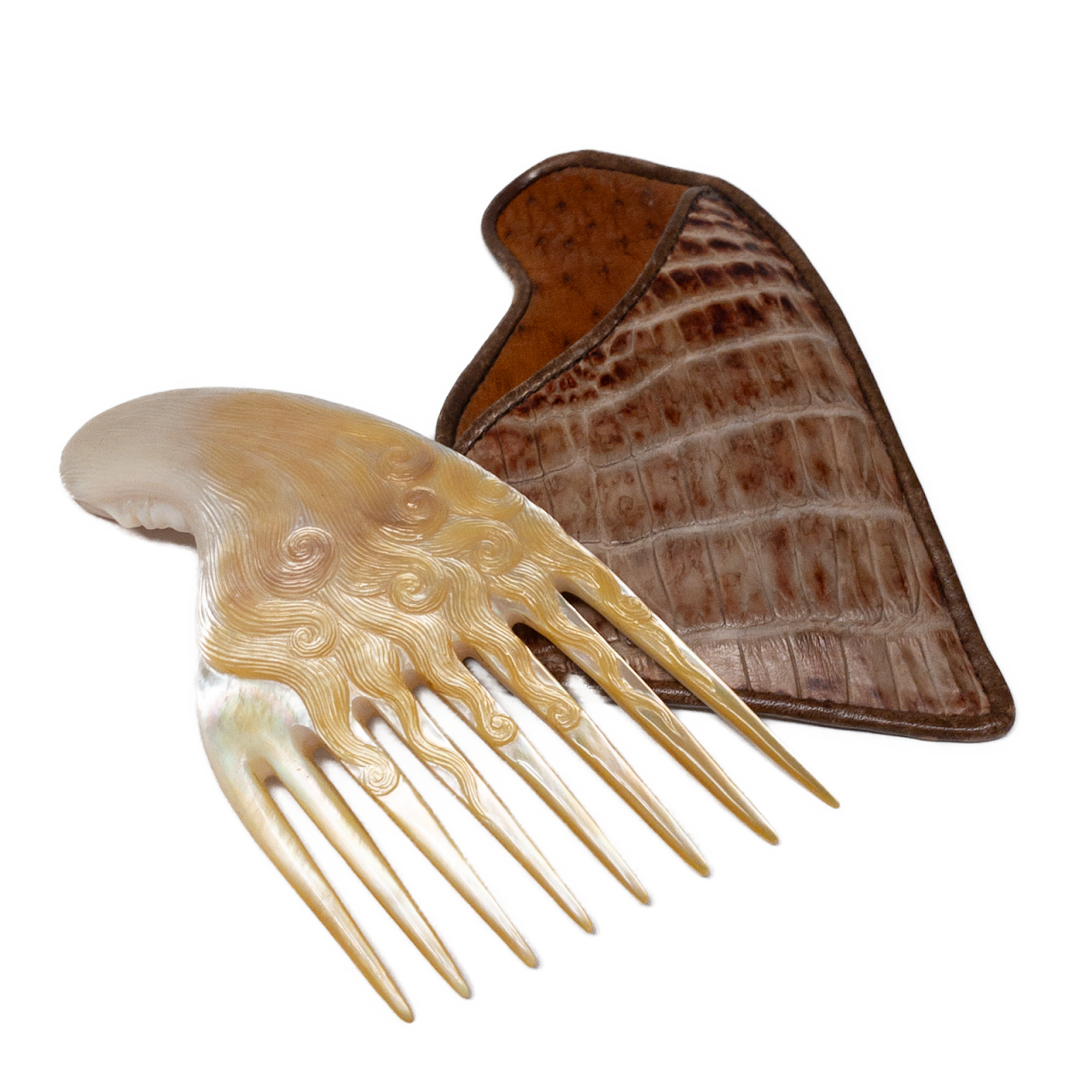 Abalone Shell Hand Carved Hair Comb