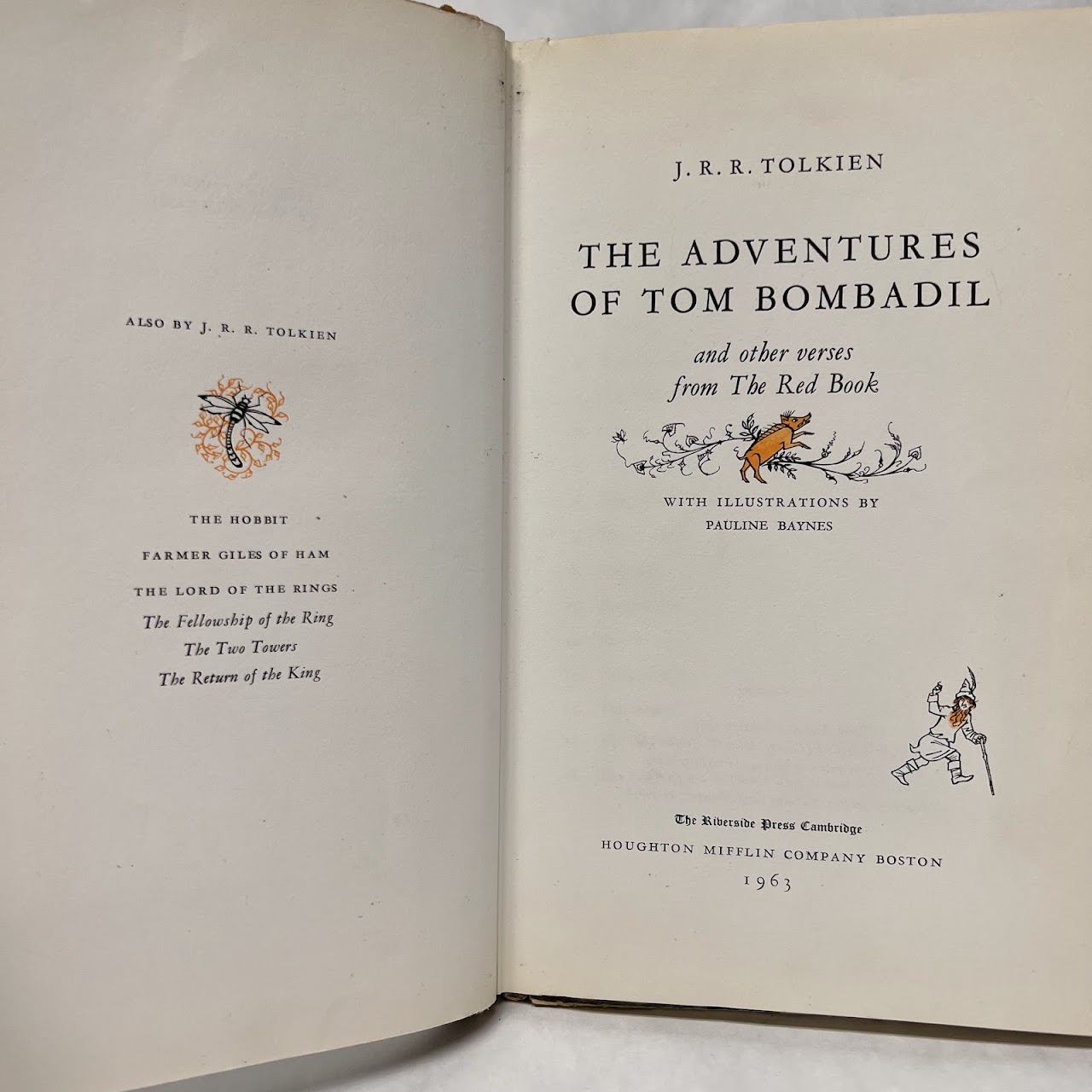 J.R.R. Tolkien 'The Adventures of Tom Bombadil' First American Edition