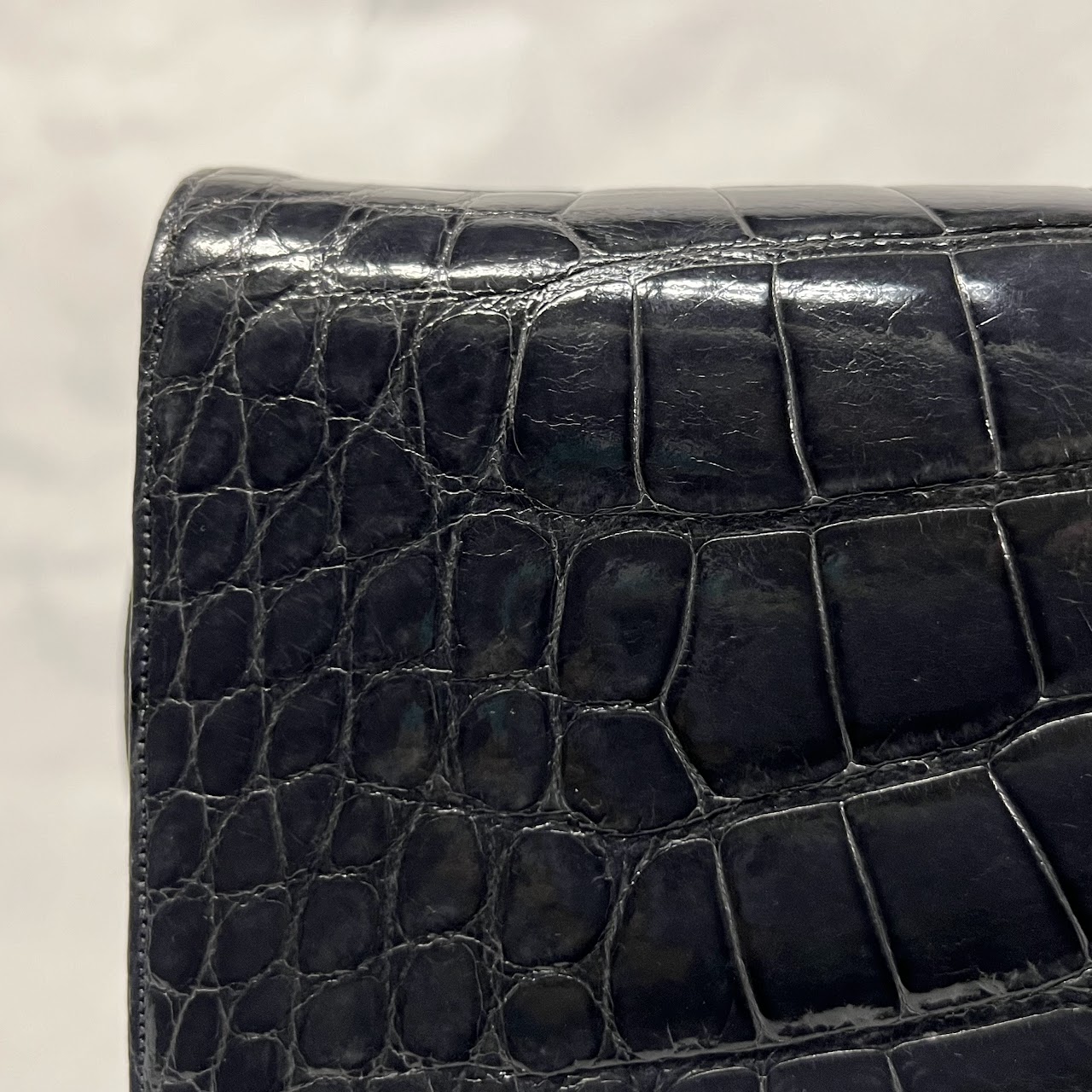 Judith Leiber Crocodile Pattern Leather Shoulder Bag