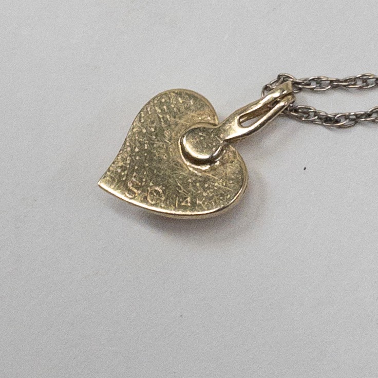 14K White & Yellow Gold Heart Pendant Necklace