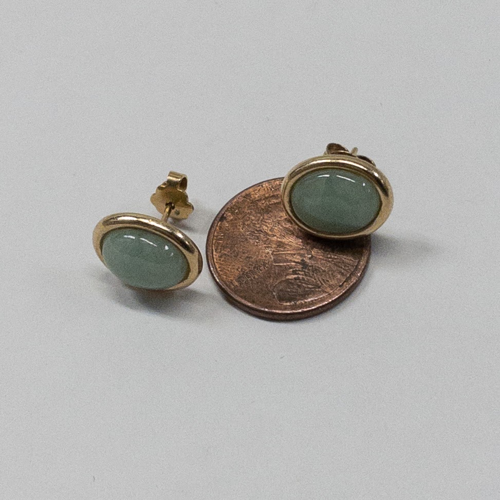 14K Gold & Jade Earrings