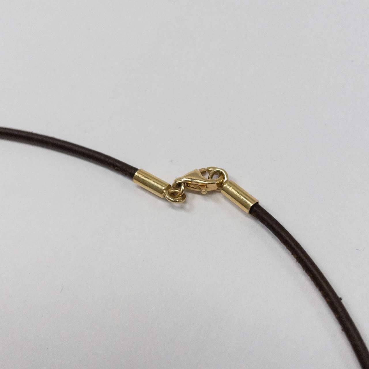 18K Gold, Moonstone & Leather Choker