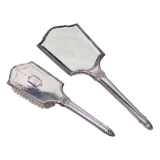 Sterling Silver Brush & Mirror Vanity Set