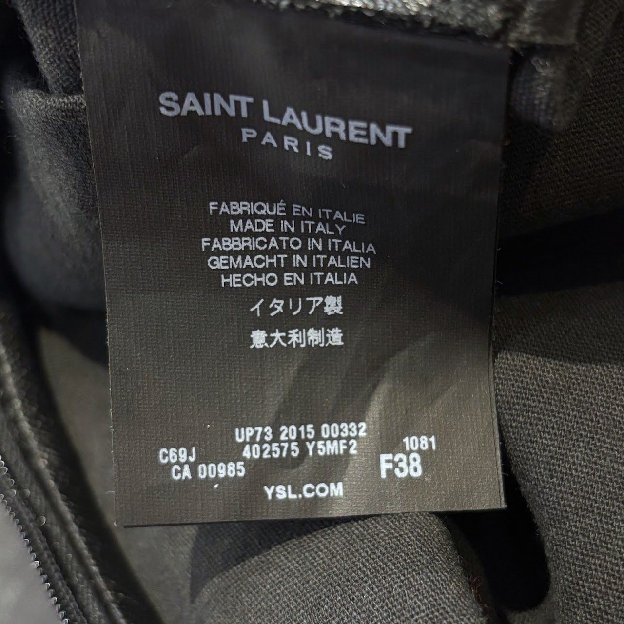 Saint Laurent Zig-Zag Zipper Leather Pants