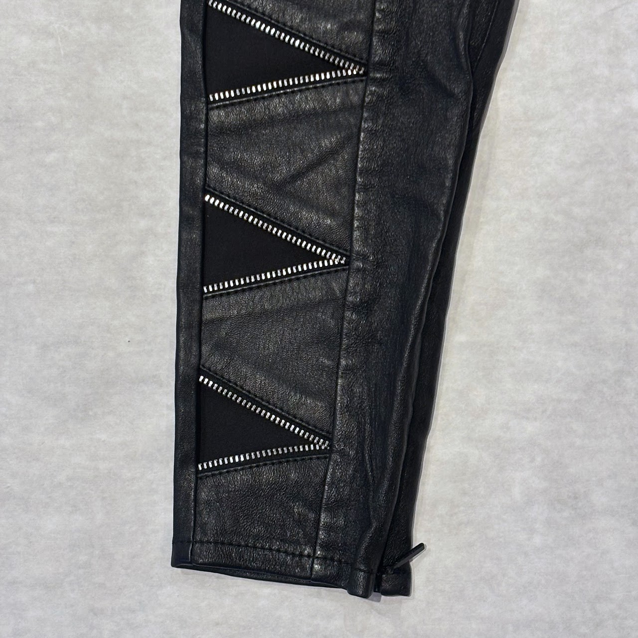 Saint Laurent Zig-Zag Zipper Leather Pants