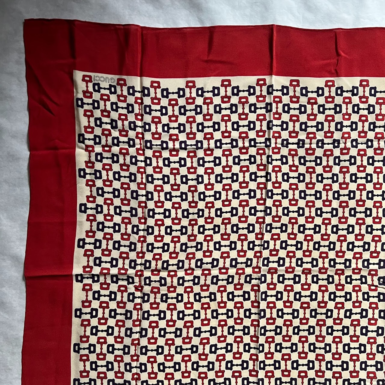 Gucci Vintage Silk Horsebit Scarf