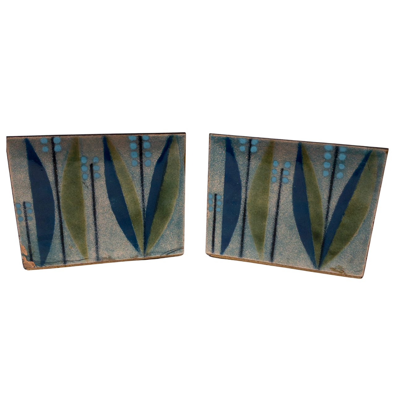 Robert Wuersch Mid-Century Enamel Bookends