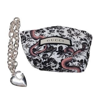Gucci Sterling Silver Heart Pendant Bracelet