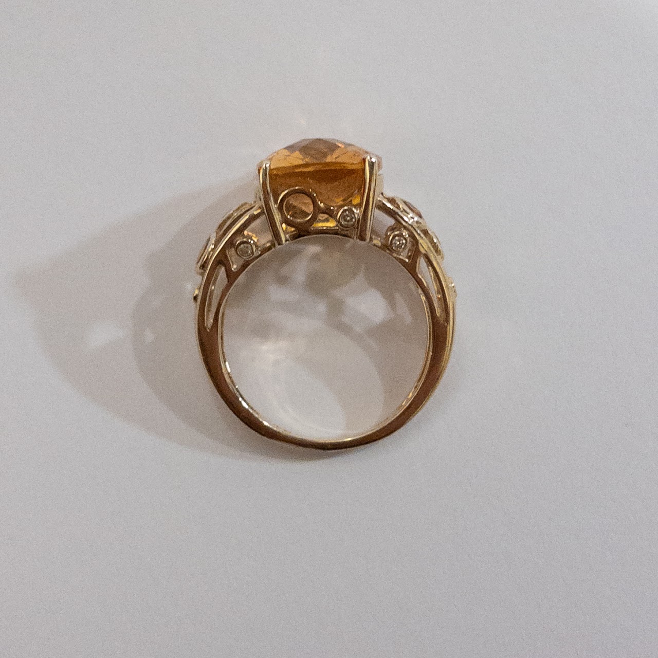 10K Gold, Diamond & Citrine Ring