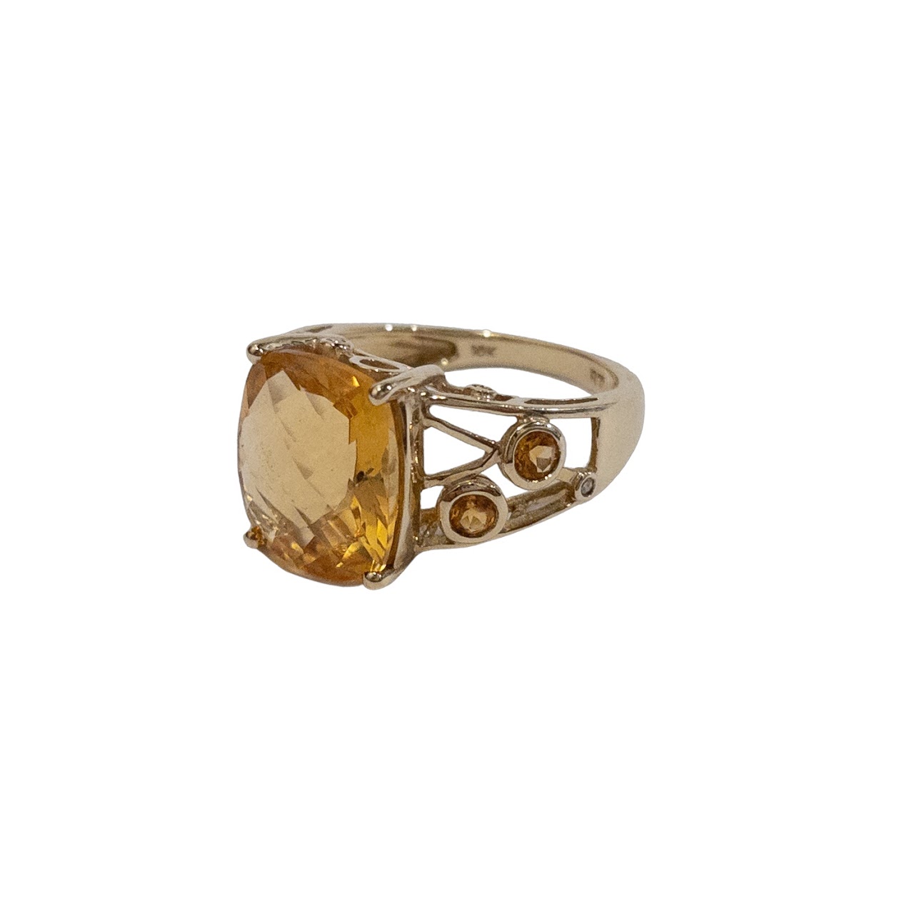 10K Gold, Diamond & Citrine Ring