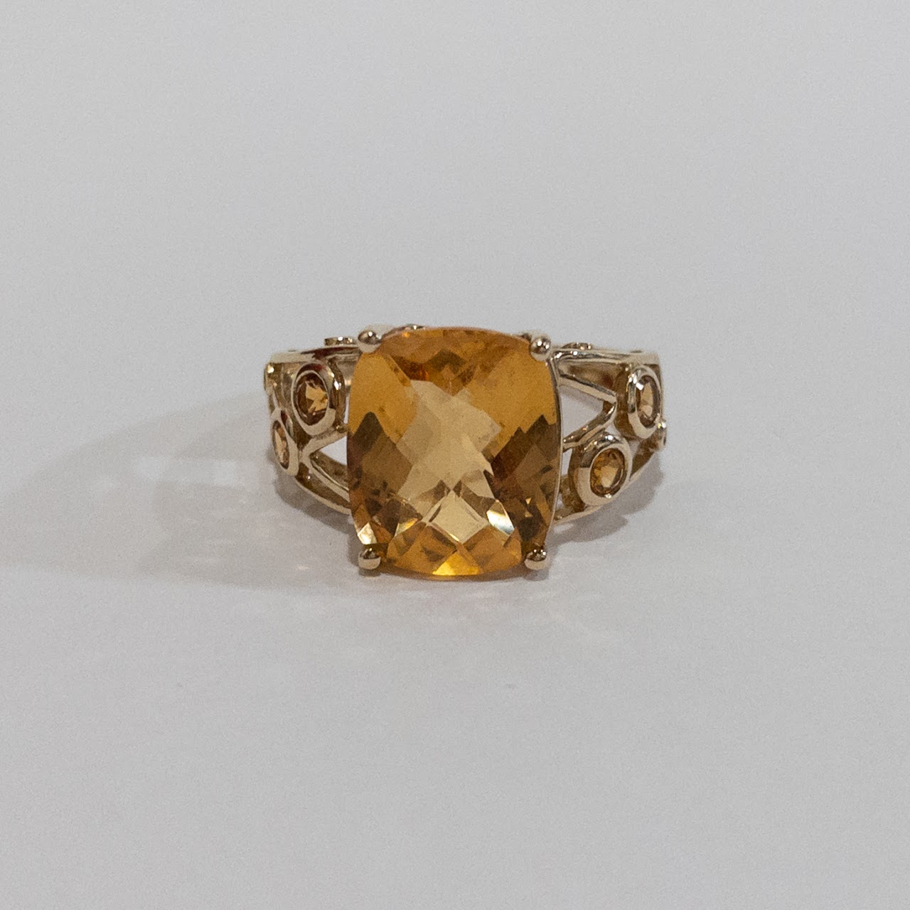 10K Gold, Diamond & Citrine Ring