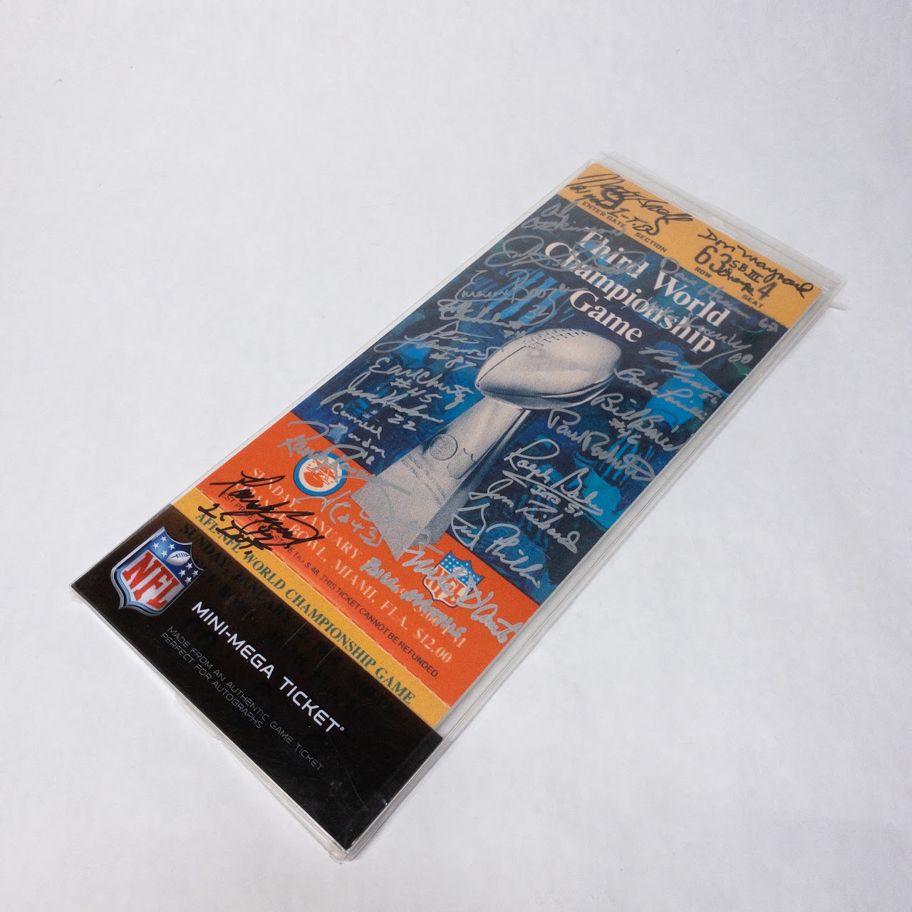 Signed Jets 1969 Super Bowl Mini-Mega Ticket