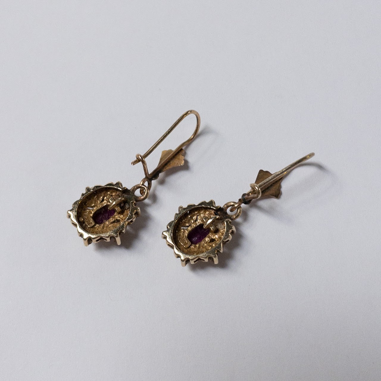 14K Gold & Garnet Dangle Earrings