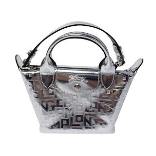 Longchamp Metallic Le Pliage Cuir Mini Leather Handbag