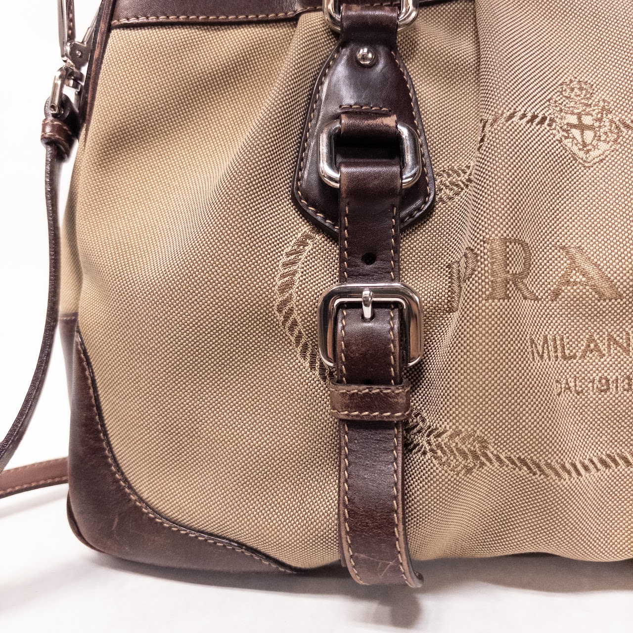 Prada Jacquard Logo Shoulder Bag
