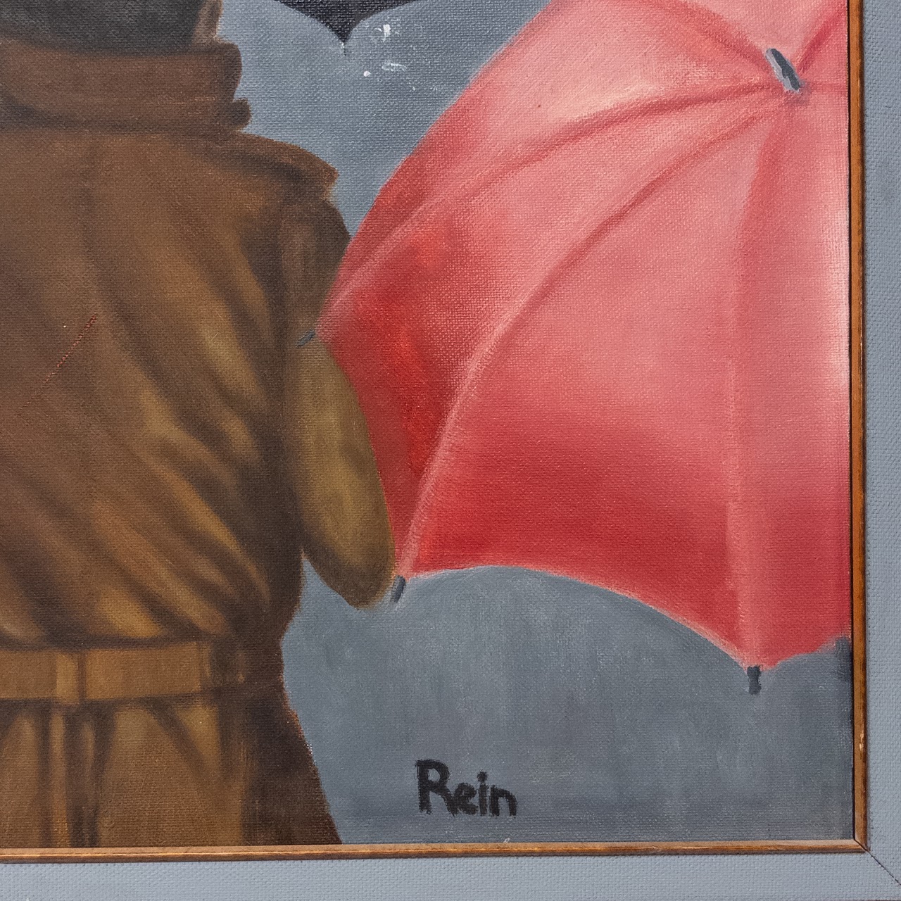 Harold Rein "Umbrellas" Painting on Canvas