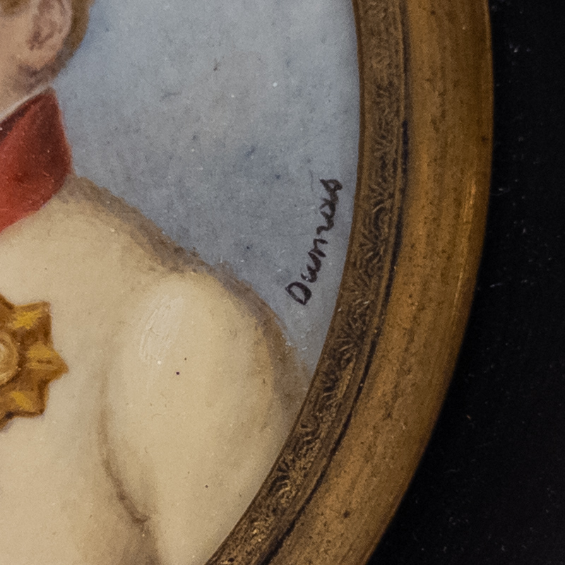 Signed Military Lad  Victorian Era Miniature Tempera Painting