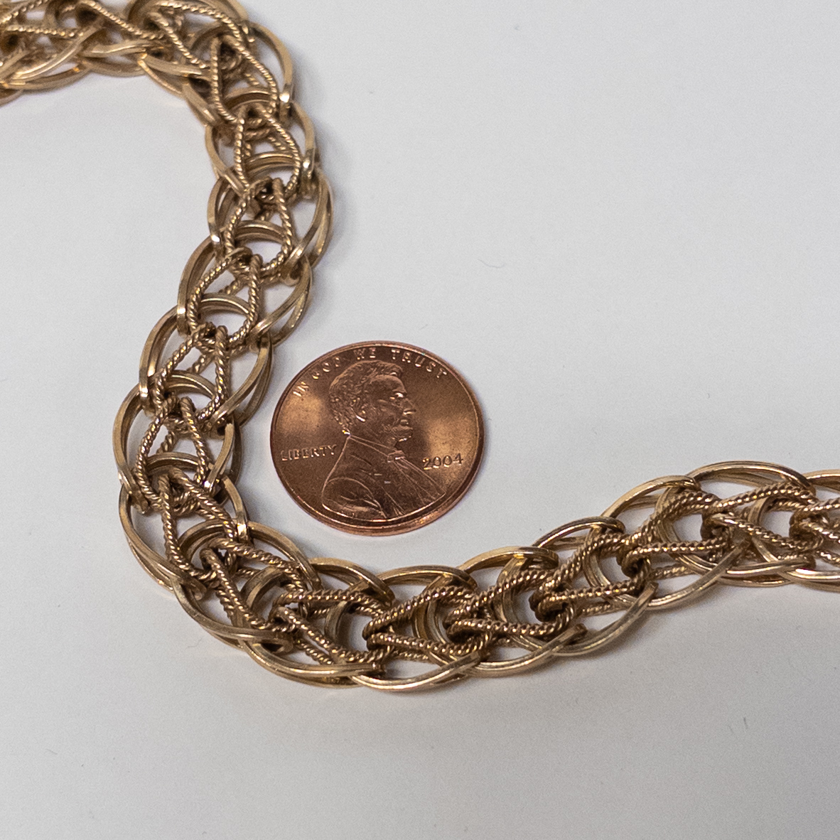 14K Gold Two Wire Wheat Band Bracelet Needs Repair