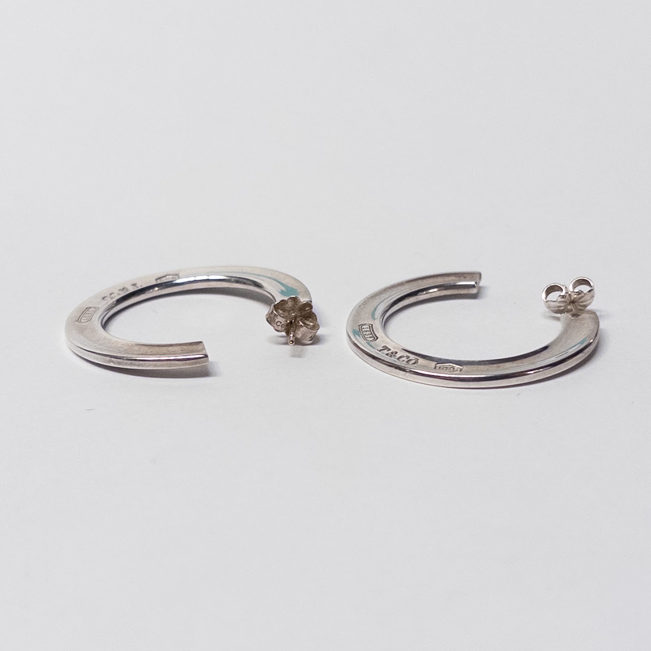 Tiffany & Co. Sterling Silver Open Hoop Earrings