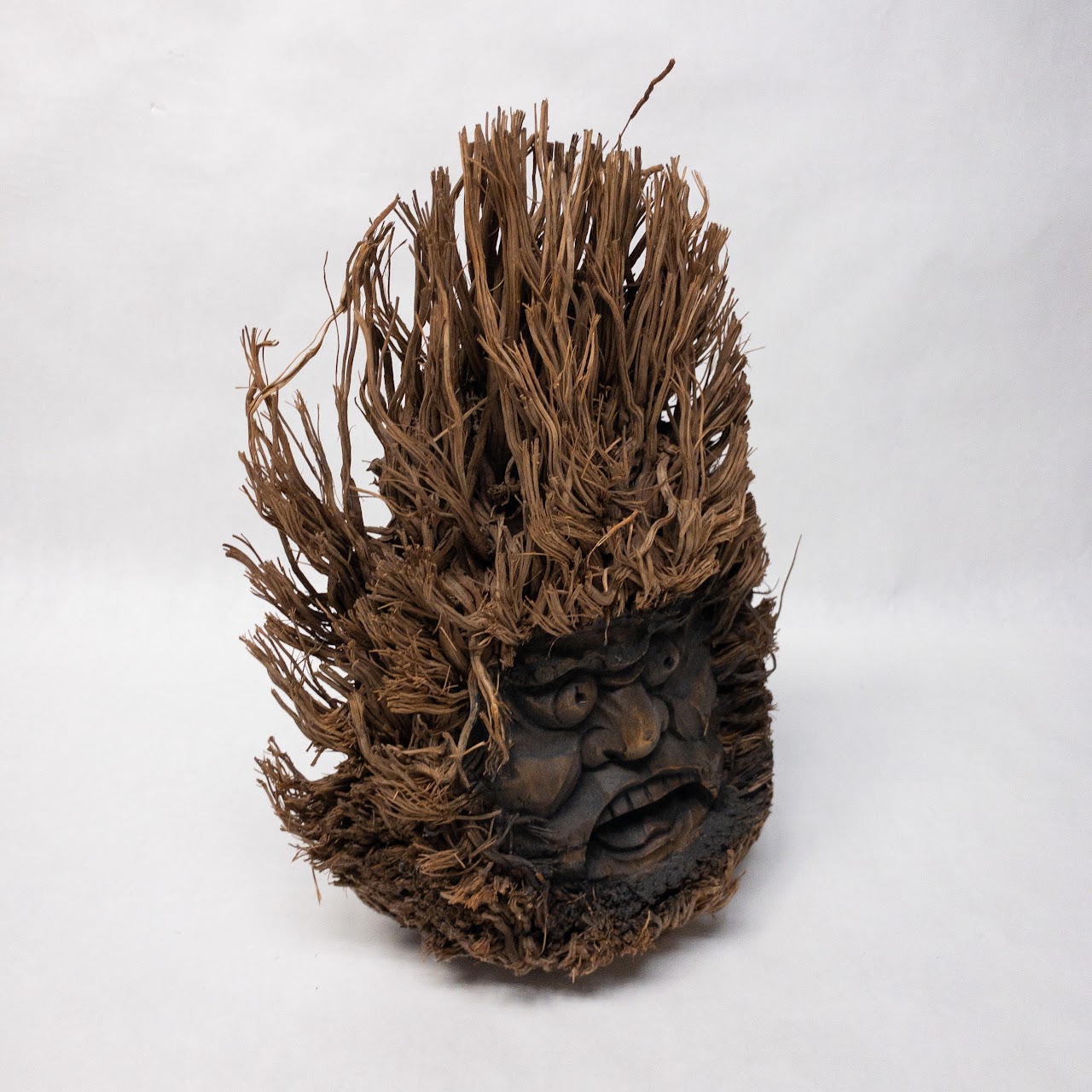 Bamboo Root Face Sculpture