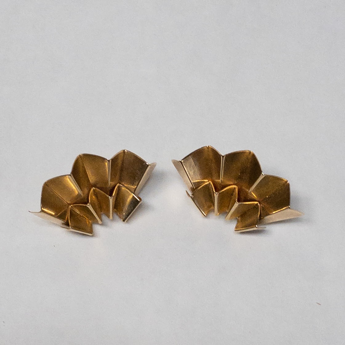 14K Gold Fan Earrings