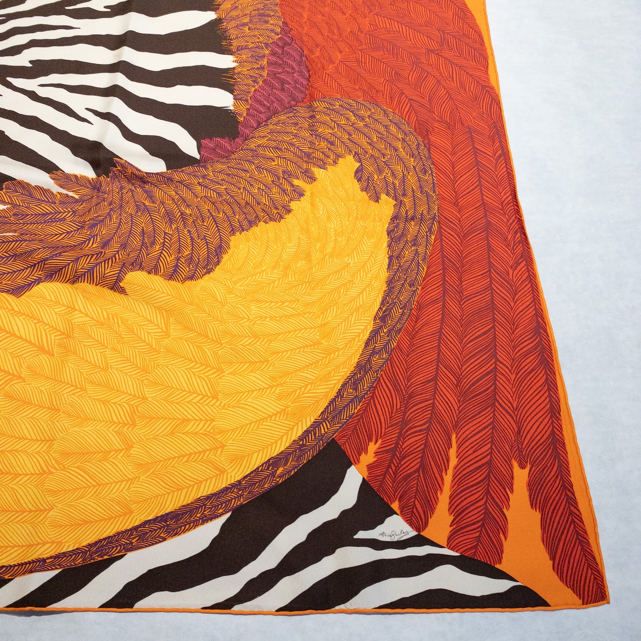 Hermès Zebra Pegasus Silk Scarf 90