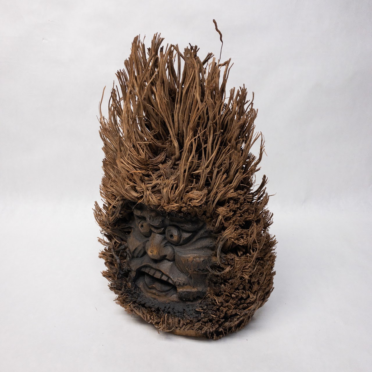 Bamboo Root Face Sculpture