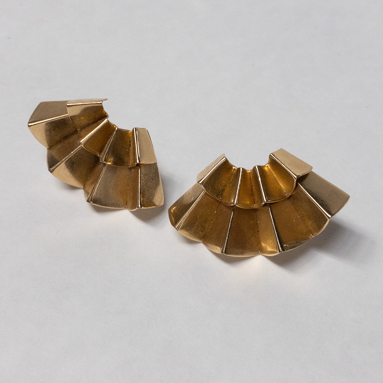 14K Gold Fan Earrings