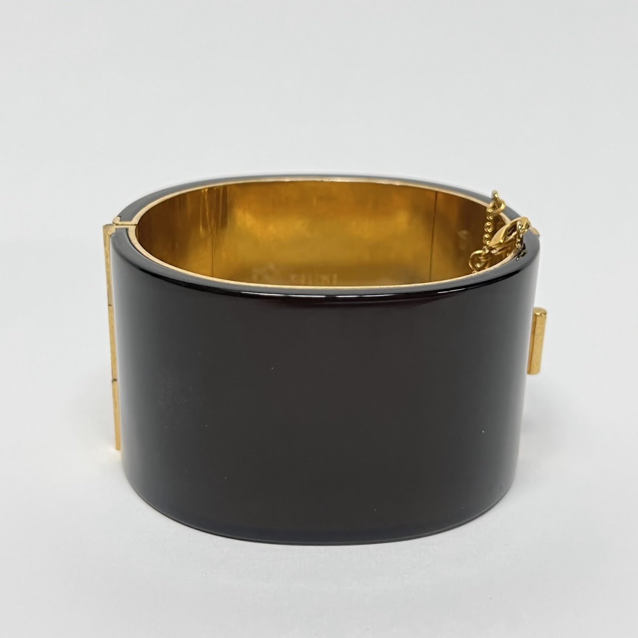 Céline Black and Gold Cuff Bracelet 1