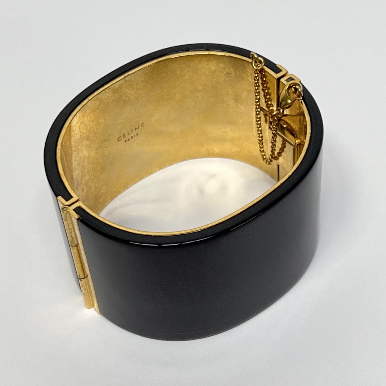 Céline Black and Gold Cuff Bracelet 1