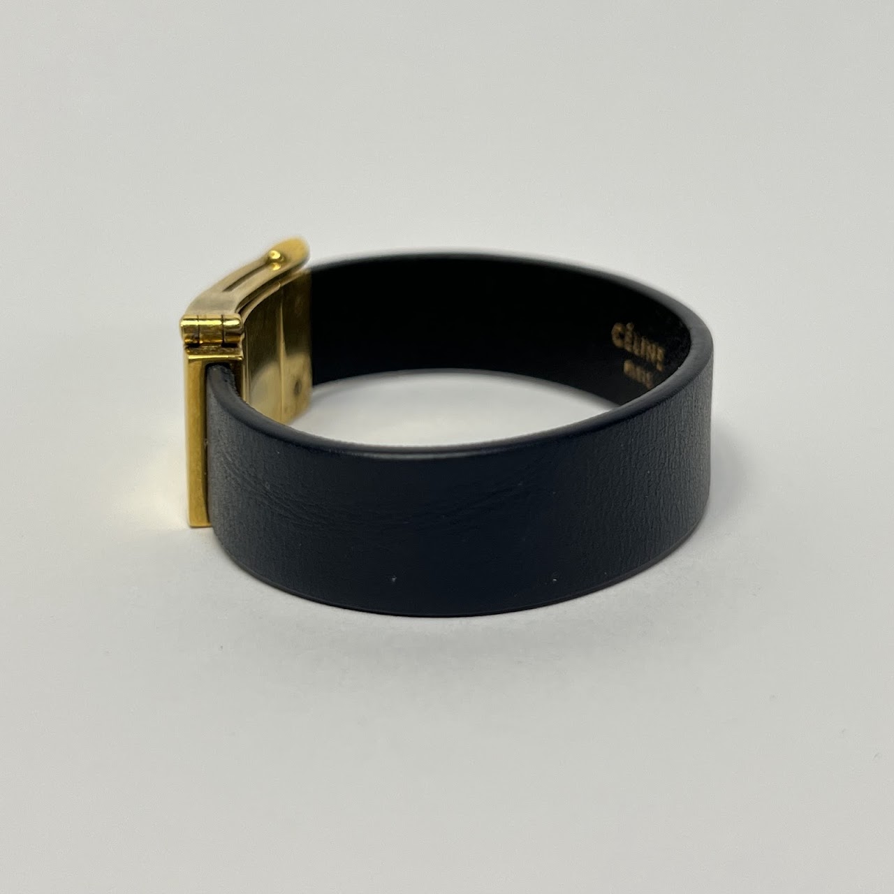 Céline Navy Blue Leather Strap Bracelet