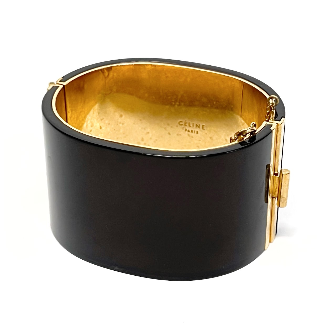 Céline Black and Gold Cuff Bracelet 2