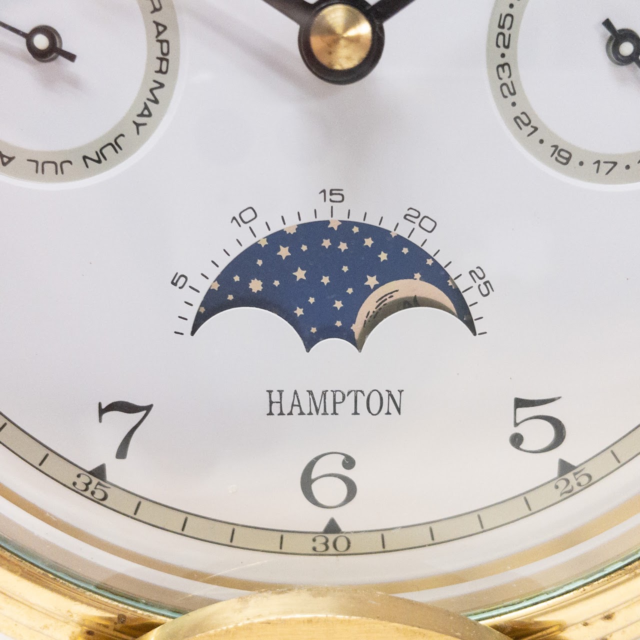Hampton Round Brass Moonphase Clock