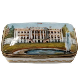 Limoges Vintage White House Miniature Box