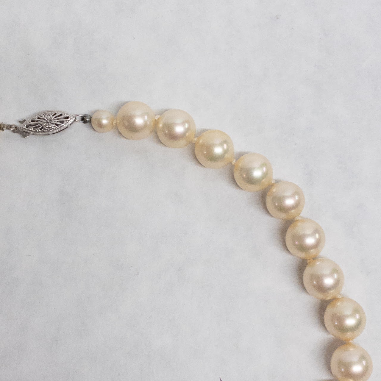 14K Gold and Faux Pearl Necklace