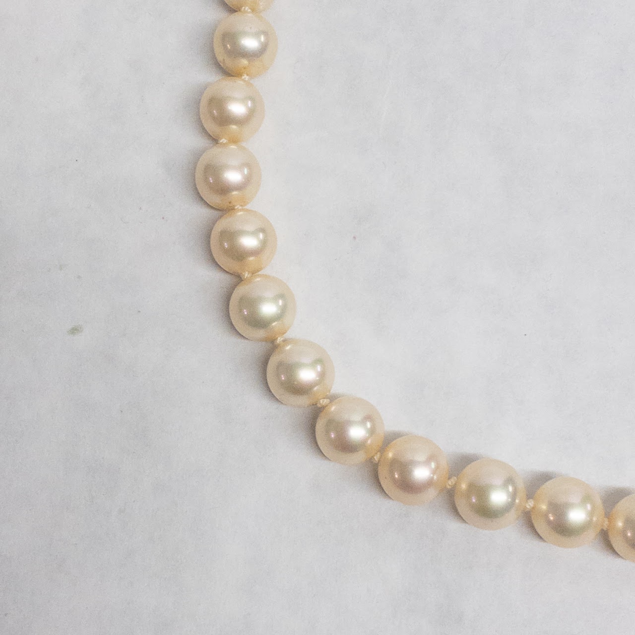 14K Gold and Faux Pearl Necklace