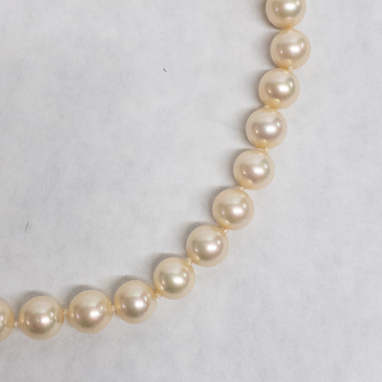 14K Gold and Faux Pearl Necklace