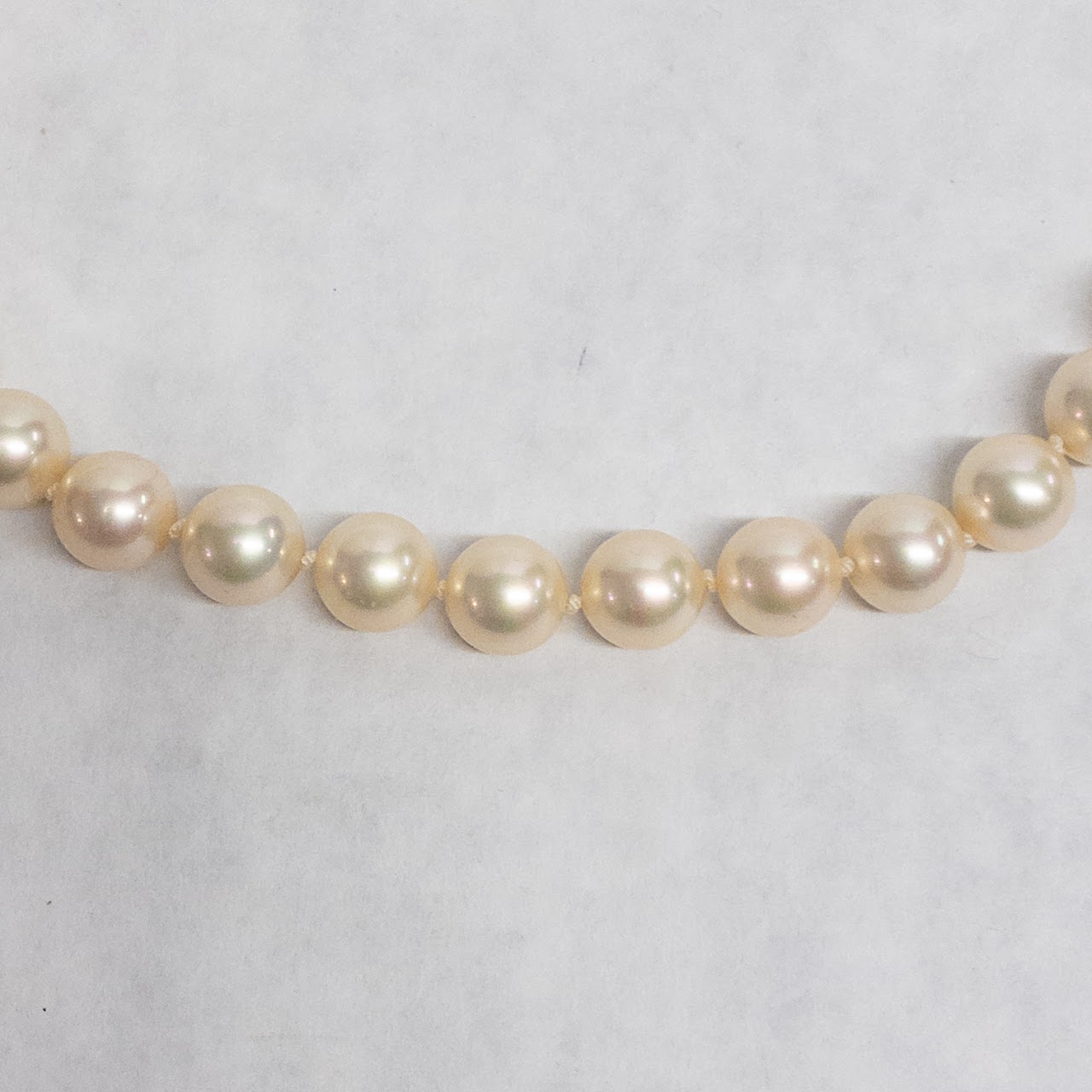 14K Gold and Faux Pearl Necklace