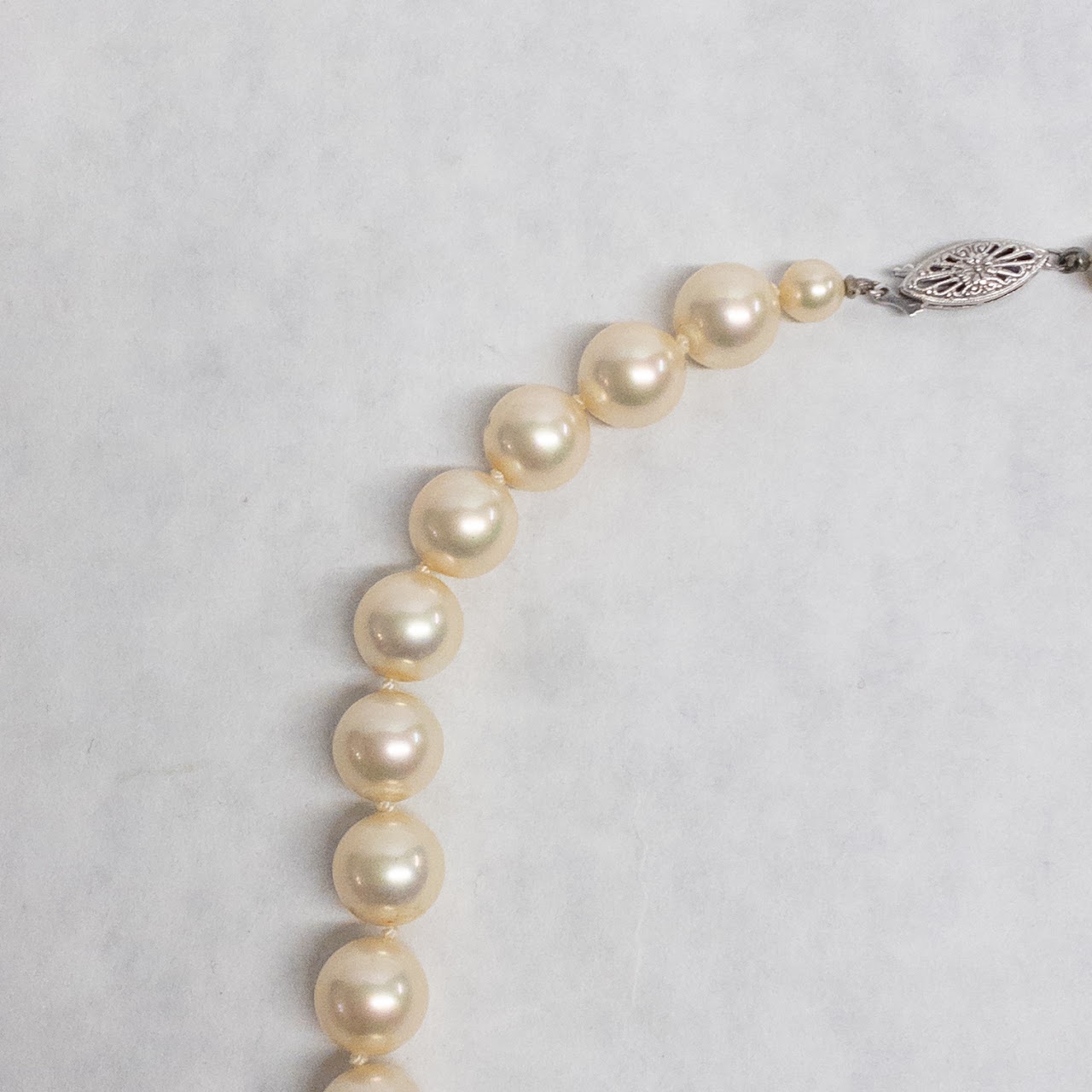 14K Gold and Faux Pearl Necklace