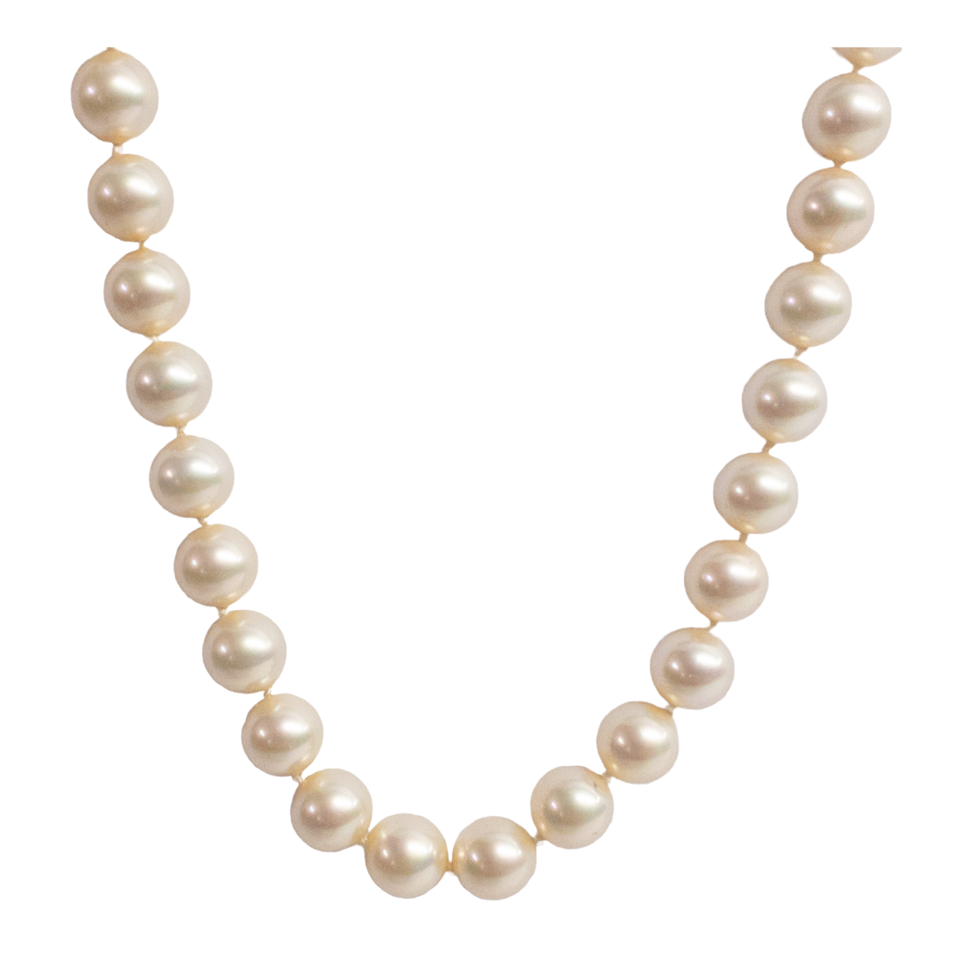 14K Gold and Faux Pearl Necklace