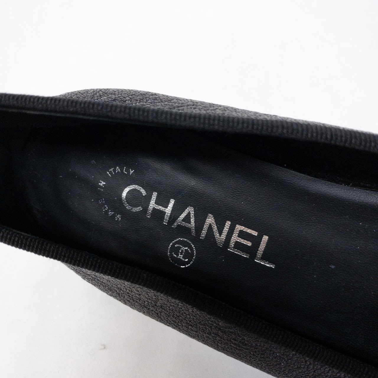 Chanel Metallic Cap-Toe Flats